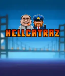 Enter the exciting world of Hellcatraz slot by Relax Gaming, highlighting a cartoonish prisoner and a guard with the infamous Alcatraz prison and San Francisco skyline in the background. This image captures the fun and humor of an escape-themed game, great for players looking for a unique slot experience, providing a entertaining escape. 