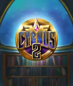 Explore the enchanting artwork of ELK Studios' Cygnus 2 Slot, highlighting a stunning golden emblem with a vibrant color scheme. Set against a mystical library setting, this graphic captures the spirit of adventure and mystery. 